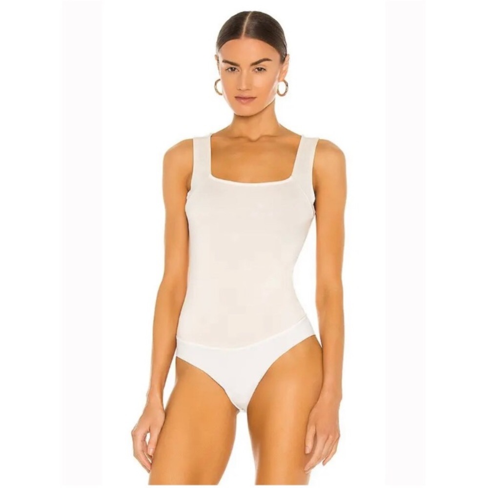 L’Agence Molly Square Neck White Bodysuit